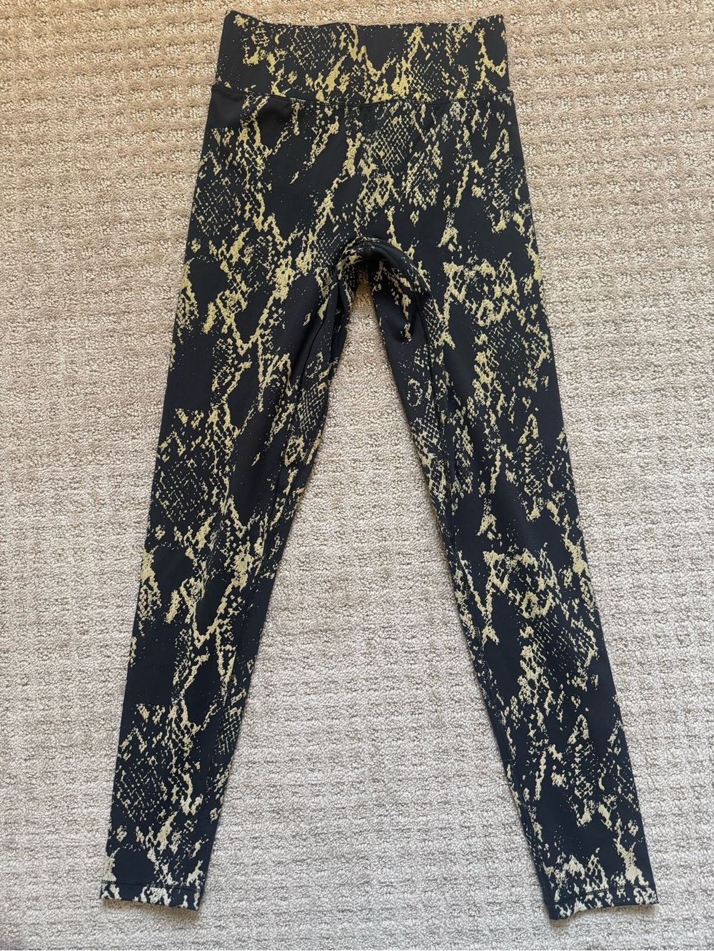 Noli Reflective Cobra Leggings Black Gold Snakeskin High Rise XS